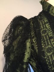 Late Victorian Green Silk Ambler