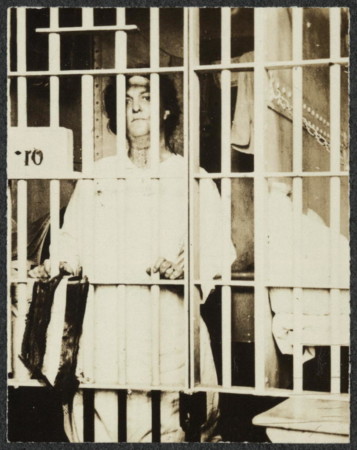 Norwalk suffrage activists Helena Hill Weed in prison for protesting at the White House in 1917. Equal rights activists of the 19th and early 20th centuries were repeatedly arrested for challenging laws which prevented women from voting.