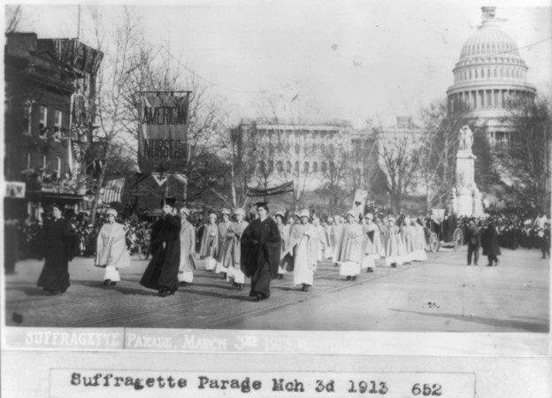 Organized by Alice Paul and others, the 1913 Woman Suffrage Procession in Washington, DC, was the first major suffrage march in the capitol.